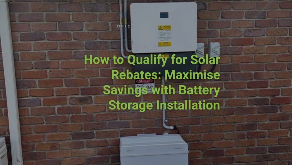 Battery storage installation with solar rebate eligibility documentation