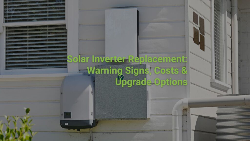Solar Inverter Replacement: Warning Signs, Costs & Upgrade Options Your solar inverter is the heart of your solar energy system. Without it, your solar panels can’t convert sunlight into usable electricity for your home or business. But like any technology, inverters don’t last forever. Knowing when you need a solar inverter replacement can save you from rising electricity bills, reduced energy production, and costly system failures. This guide explains the key warning signs, replacement costs, and upgrade options so you can keep your solar system running at peak performance. Quick Answer: When Should You Replace a Solar Inverter? Most solar inverters last between 10–15 years. Common signs you may need a solar inverter replacement include: Frequent shutdowns Error messages Reduced solar output Higher electricity bills Physical damage or corrosion Key Takeaways Solar inverters are critical to system performance Most inverters need replacement after 10–15 years Reduced energy output is a major warning sign Upgrading your inverter can improve efficiency and monitoring Modern inverters offer smarter energy management features What Does a Solar Inverter Do? A solar inverter converts: DC electricity generated by solar panels into AC electricity used by your appliances and electrical system Without a functioning inverter, your solar system cannot power your property effectively. Key Roles of a Solar Inverter: Power conversion Grid synchronization System safety management Energy monitoring and optimization A healthy inverter ensures your solar energy system runs efficiently and safely. How Long Do Solar Inverters Last? Most solar inverters have a lifespan of: 10–15 years for standard string inverters Longer for premium or microinverter systems However, several factors affect longevity. Factors That Impact Inverter Lifespan: Installation quality Heat and weather exposure Ventilation System load and usage Regular maintenance Proper maintenance and monitoring can help extend the life of your inverter significantly. Warning Signs You Need a Solar Inverter Replacement Recognizing problems early can prevent major energy losses. 1. Frequent Shutdowns If your inverter regularly turns off or disconnects, it may indicate: Internal faults Overheating Grid communication issues 2. Error Messages or Fault Codes Modern systems display warning notifications when problems occur. Common issues include: Voltage faults Communication errors Ground faults Persistent error messages usually mean professional inspection is needed. 3. Reduced Solar Energy Output One of the biggest warning signs is declining system performance. Signs Include: Lower solar production Increased reliance on grid electricity Higher electricity bills Monitoring apps can help identify sudden drops in output. 4. Physical Damage or Corrosion Visible wear often indicates internal deterioration. Look for: Rust or corrosion Cracks or water damage Burn marks or discoloration Environmental exposure is a common cause of inverter failure. 5. Unusual Noises Buzzing, clicking, or hissing sounds may indicate: Electrical faults Failing components Cooling system issues A healthy inverter should operate quietly. Common Causes of Solar Inverter Failure Several issues can shorten inverter lifespan. Most Common Causes: Overheating due to poor ventilation Moisture and humidity damage Incorrect installation Power surges or electrical faults Age-related component failure Routine servicing can help identify these issues before they become serious. Repair vs Solar Inverter Replacement: Which Is Better? Sometimes repairs are possible—but not always cost-effective. When Repairs Make Sense: Minor faults Newer inverter models Warranty coverage available When Replacement Is Better: Inverter is over 10 years old Frequent recurring faults Major internal damage Repair costs approaching replacement cost Upgrading often improves system efficiency and reliability long-term. Solar Inverter Replacement Cost The cost of solar inverter replacement depends on: Inverter type System size Installation requirements Brand and features Typical Cost Factors: New inverter unit Labour and installation Electrical upgrades if required Monitoring system integration Premium smart inverters may cost more upfront but deliver better performance and monitoring. Best Solar Inverter Upgrade Options Modern inverters offer major improvements over older systems. 1. String Inverters Best for: Standard residential systems Roofs with minimal shading 2. Microinverters Best for: Complex roof layouts Shaded panels Maximum panel optimization 3. Hybrid Inverters Best for: Battery storage integration Future energy upgrades Hybrid systems allow you to: Store excess solar energy Improve backup power capabilities Increase energy independence Advanced Features in Modern Solar Inverters Today’s inverters offer smarter technology and better energy management. Popular Features: Mobile app monitoring Real-time energy tracking Battery compatibility Smart home integration Improved energy efficiency These upgrades help maximize your solar investment. Why Professional Installation Matters A solar inverter replacement should always be completed by a licensed professional. Benefits of Professional Installation: Safe electrical work Warranty protection Compliance with Australian standards Optimized system performance Improper installation can reduce efficiency and create safety risks. How to Maximize Performance After Replacement To get the most from your new inverter: Maintenance Tips: Schedule regular inspections Keep ventilation areas clear Monitor energy production regularly Address faults immediately Preventive maintenance extends system life and improves reliability. FAQs About Solar Inverter Replacement How often should solar inverters be replaced? Most require replacement after 10–15 years. Can I upgrade my inverter without replacing solar panels? Yes. In many cases, the inverter can be upgraded independently. How do I know if my inverter is failing? Common signs include reduced output, error messages, shutdowns, and rising energy bills. Are modern solar inverters more efficient? Yes. New models offer better efficiency, monitoring, and battery integration. Conclusion Your inverter is one of the most important components of your solar energy system. Recognizing the signs of inverter failure early can help you avoid energy losses, improve system performance, and future-proof your solar setup. Whether you need a simple replacement or a complete upgrade, investing in the right inverter ensures your solar system continues delivering maximum value. Get Expert Solar Inverter Replacement Services Not sure if your inverter needs replacing? We’ll inspect your solar system, identify performance issues, and recommend the best solar inverter replacement option for your home or business. Why Choose Us? ✅ Licensed solar electricians ✅ Expert fault diagnosis ✅ High-performance inverter upgrades ✅ Safe and compliant installation ✅ Honest advice and transparent pricing Whether your inverter is failing, outdated, or underperforming, we’ll help restore your system’s efficiency and reliability. 👉 Learn more about our services: /what-we-do/ 👉 Request your solar inverter assessment today: /contact-us/ Protect your solar investment with a professional solar inverter replacement.